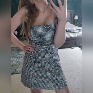 Miss Selfridge Stylish Black and White Checkered Gingham Dress